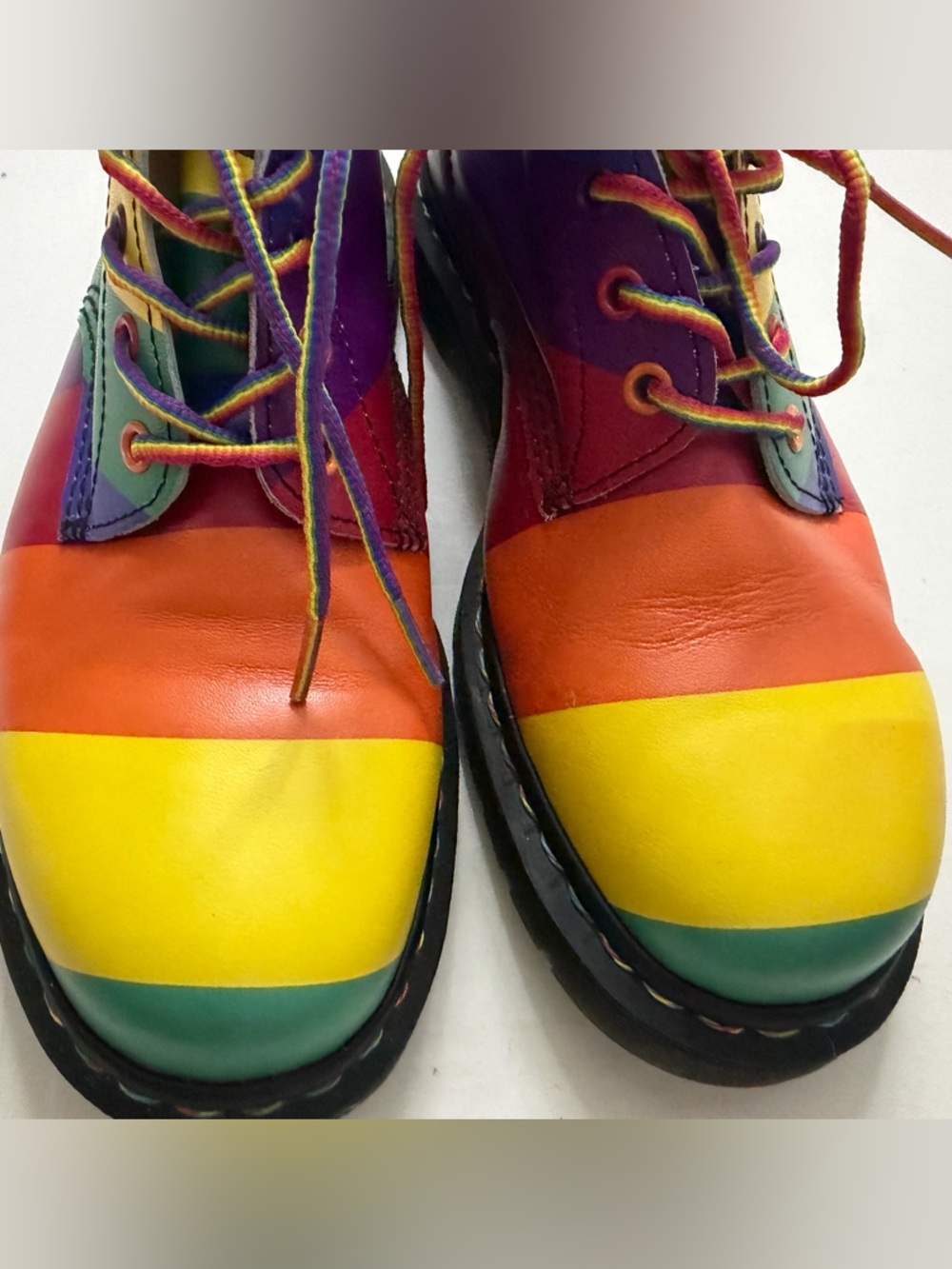 Dr. Martens - 1460 Pride Rainbow Leather Lace Up Combat Boots - Picture 9 of 9